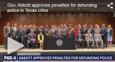 Gov. Abbott approves penalties for defunding police in Texas cities